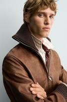 Obsidian Heritage Bomber Jacke – Vintage-Lederoptik