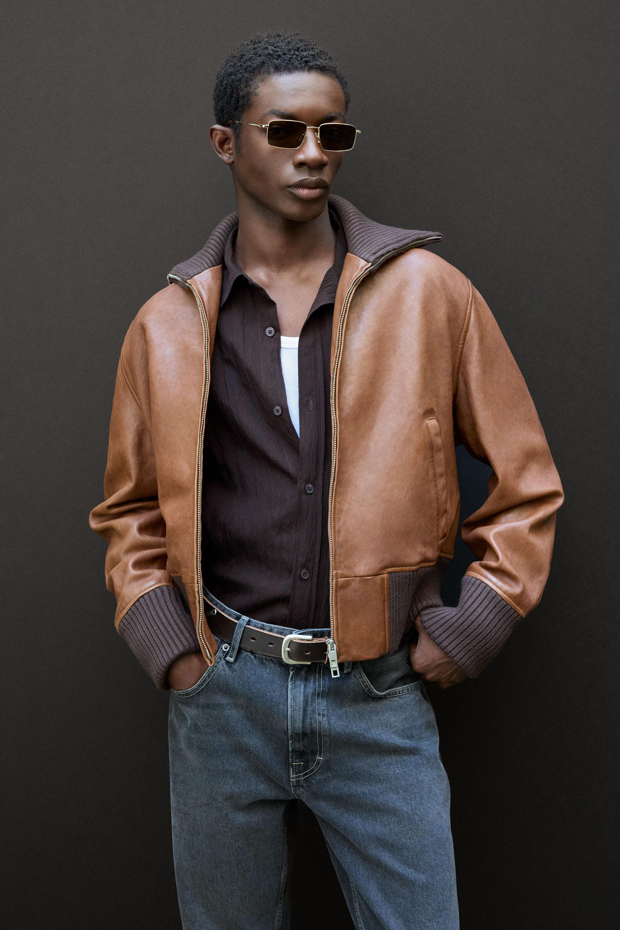 Obsidian Heritage Bomber Jacke – Vintage-Lederoptik