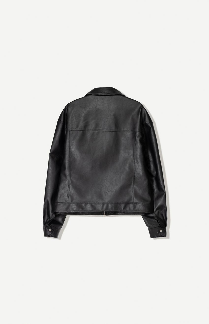 Obsidian Boxy Lederjacke