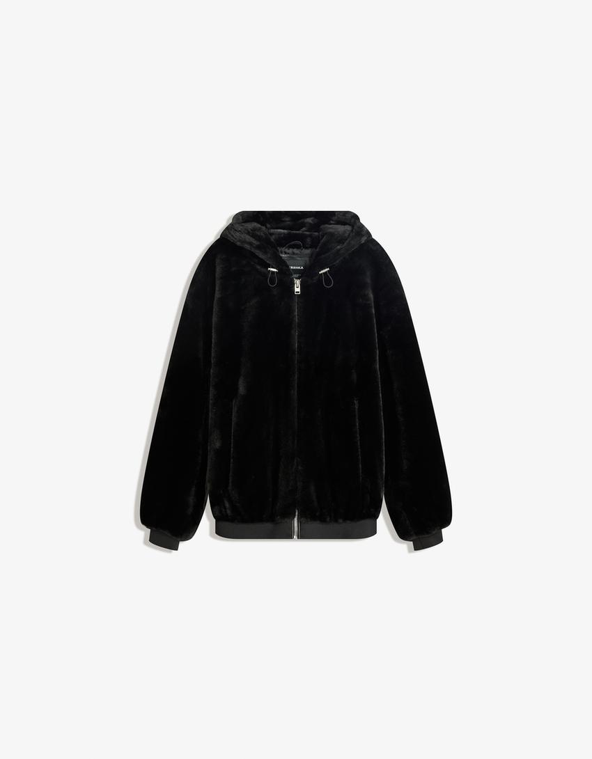 Obsidian Solace Kunstpelz-Hoodie