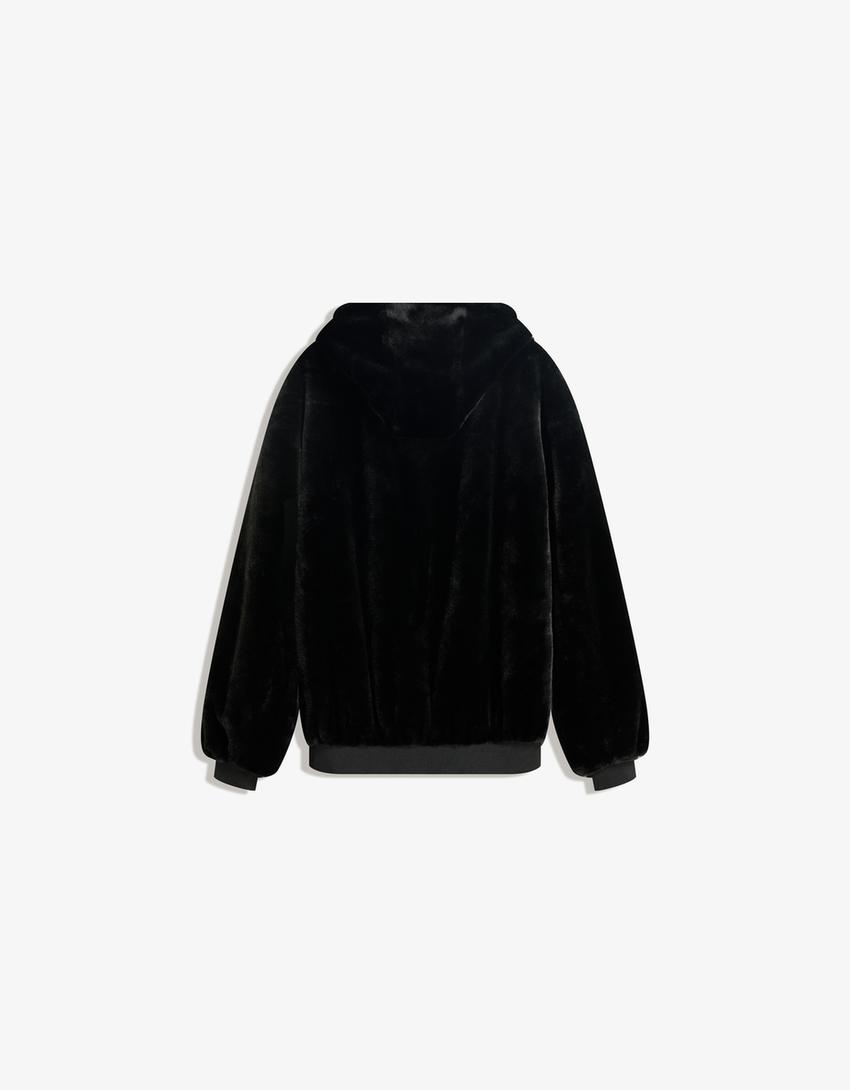 Obsidian Solace Kunstpelz-Hoodie